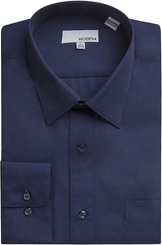 Modena Men’s Regular Fit Long Sleeve Solid Dress Shirt – Colors
