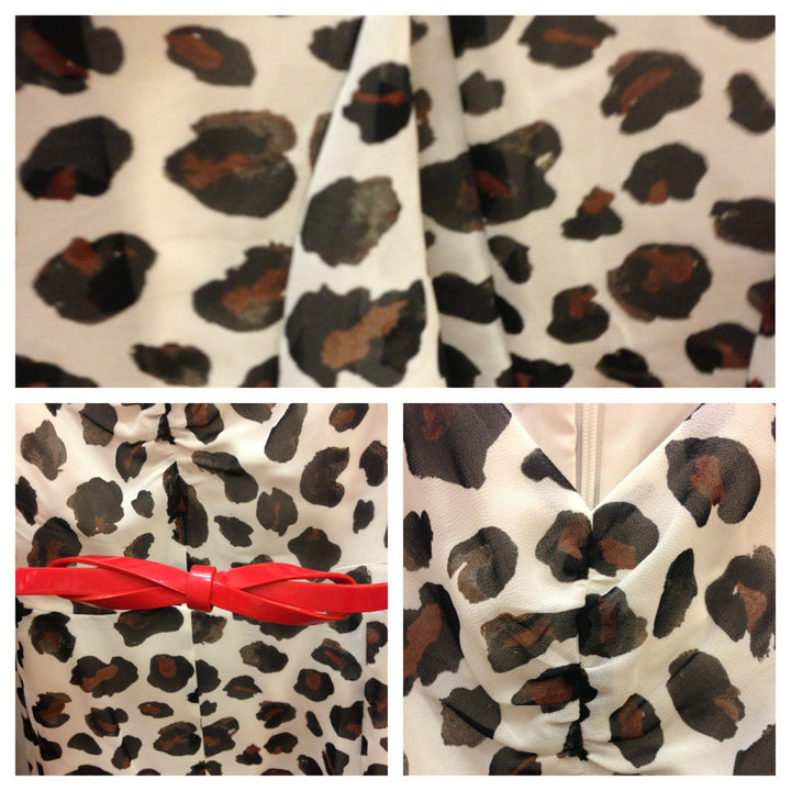 Kate Young Evening Wear Leopard Print Chiffon Dress with Belt - 2