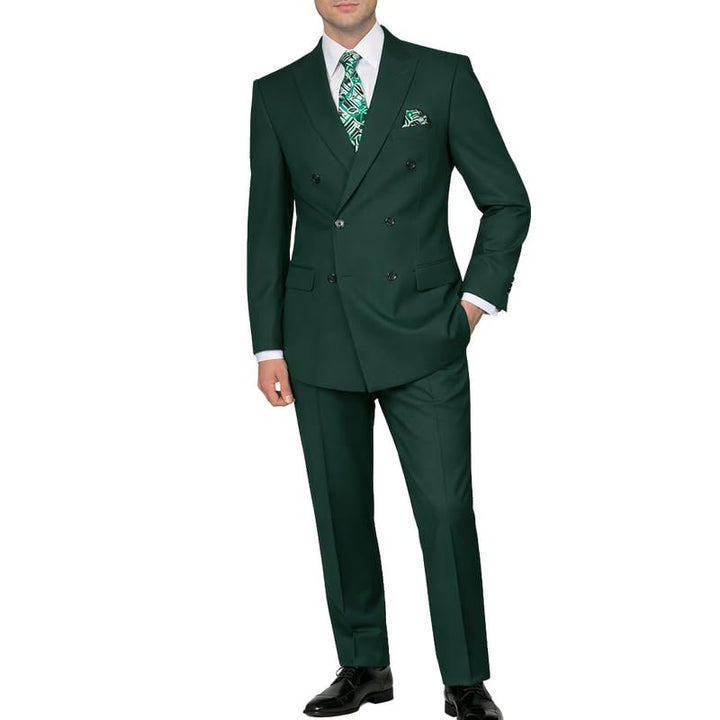 Adam Baker Men's Modern Fit Double Breasted Wool 2-Piece Suit Set | Jacket & Pants