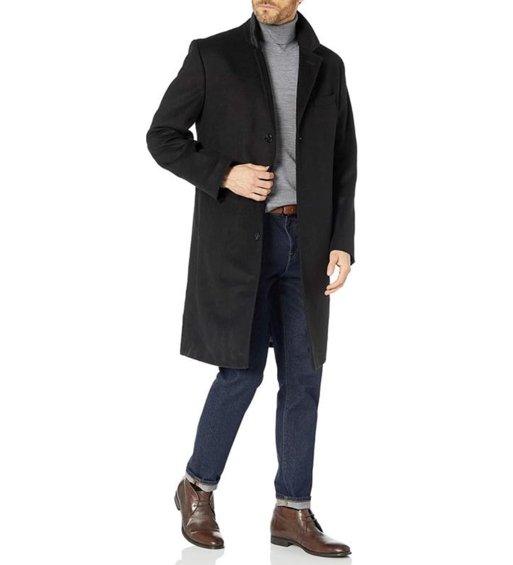 LONDON FOG Men's Classic Fit Overcoat Signature Wool Blend Top Coat (Regular & Big-Tall Sizes)