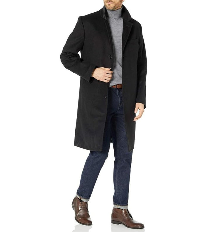 LONDON FOG Men's Classic Fit Overcoat Signature Wool Blend Top Coat (Regular & Big-Tall Sizes)