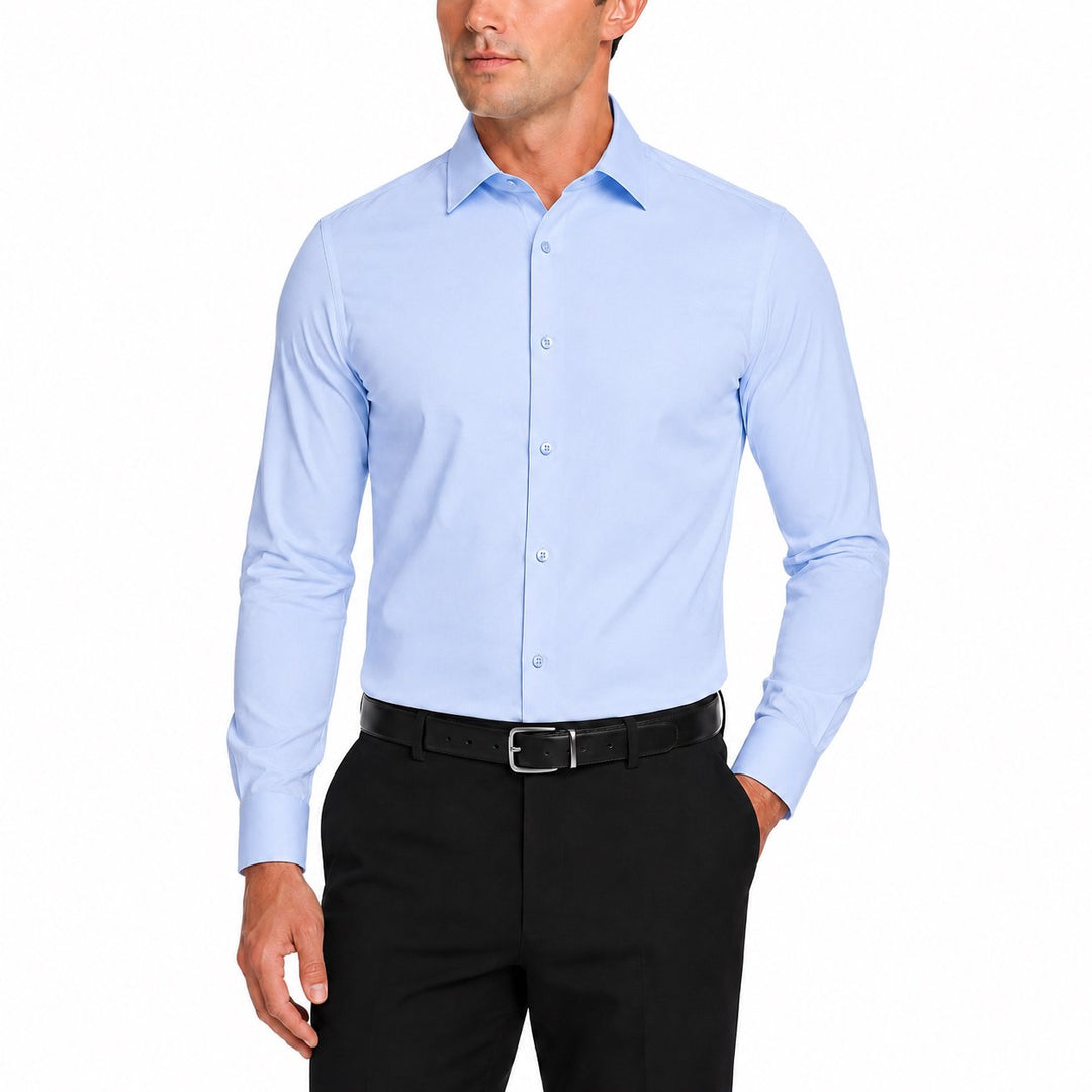Modena Men's Extra Slim Fit Long Sleeve Solid Dress Shirt