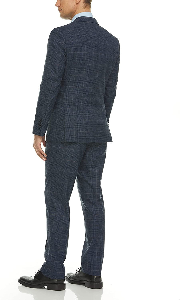 Adam Baker Men's Slim Fit Double Breasted 2-Piece (Jacket & Pants) Suit Set