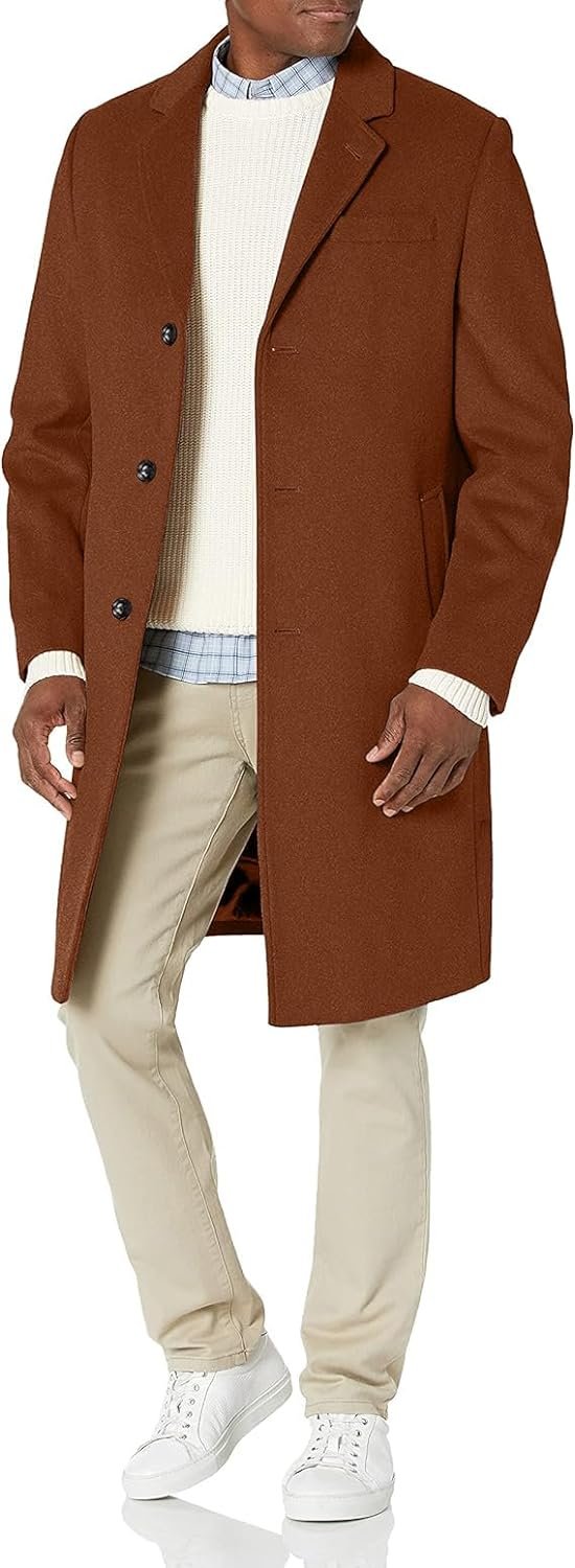 LONDON FOG Men's Classic Fit Overcoat Signature Wool Blend Top Coat (Regular & Big-Tall Sizes)