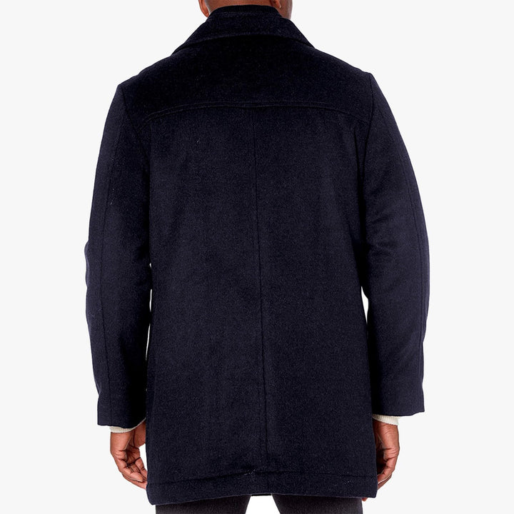 Adam Baker Men's Classic Fit Top Coat Wool Blend Overcoat Car Coat with Bib (Including Big & Tall)