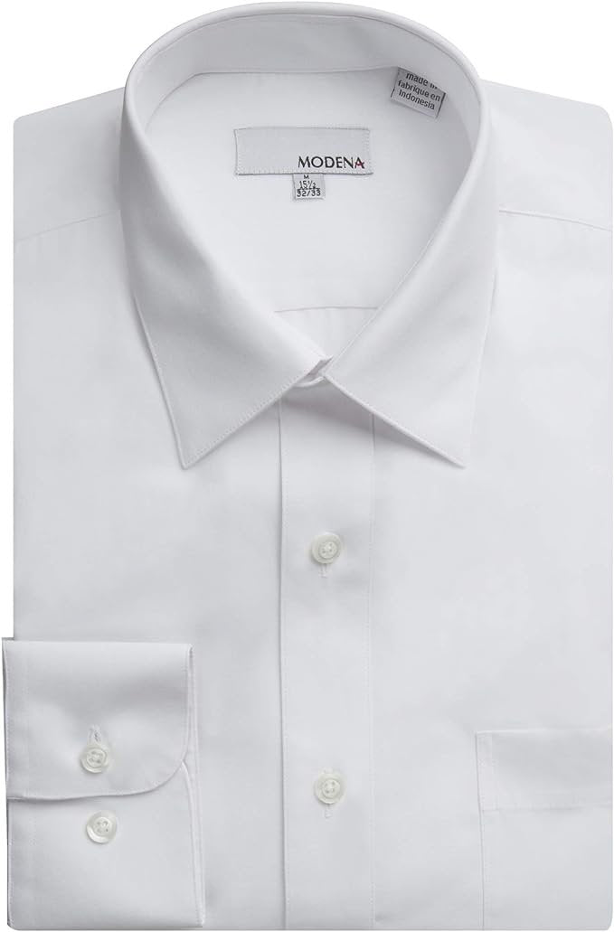 Modena Men’s Regular Fit Long Sleeve Solid Dress Shirt – Colors