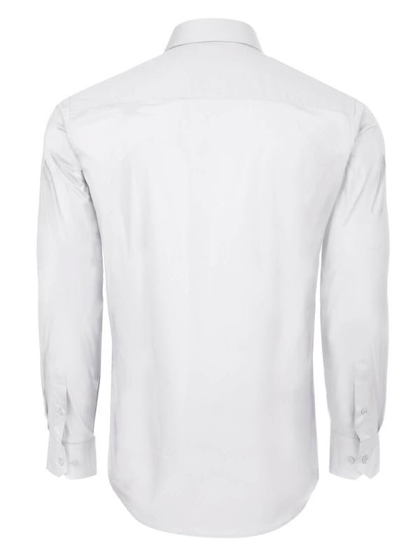 Adam Baker Men's Slim Fit Long Sleeve Stretch Poplin Dress Shirt
