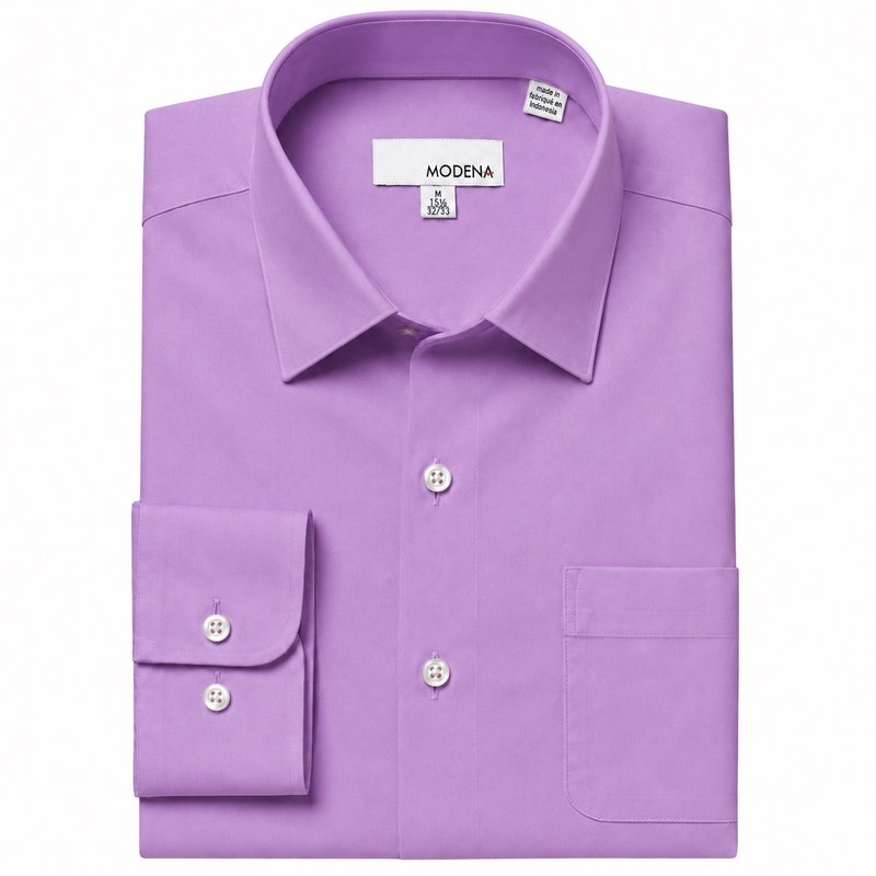 Modena Men’s Contemporary (Slim) Fit Long Sleeve Solid Dress Shirt