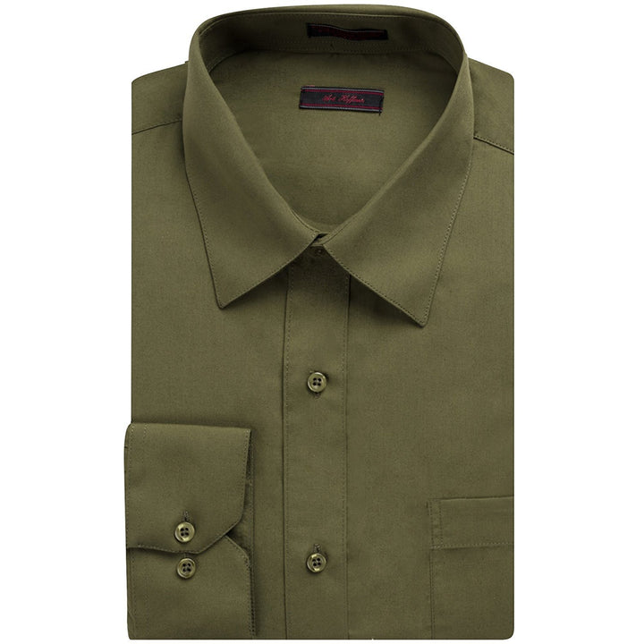 Art Hoffman Men's Regular Fit Long Sleeve Solid Dress Shirt- Many Colors
