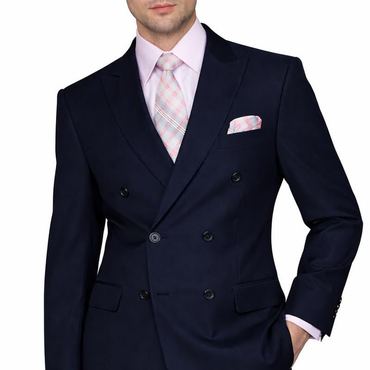 Adam Baker Men's Modern Fit Double Breasted Wool 2-Piece Suit Set | Jacket & Pants