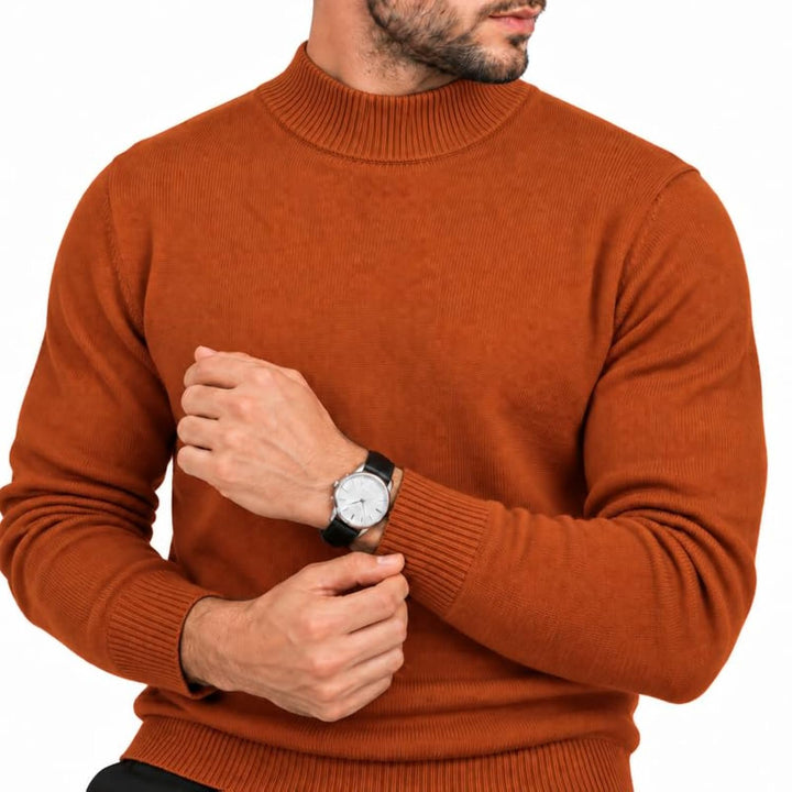 Adam Baker Men's Mock Neck Cotton Blend Knit Pullover Sweater