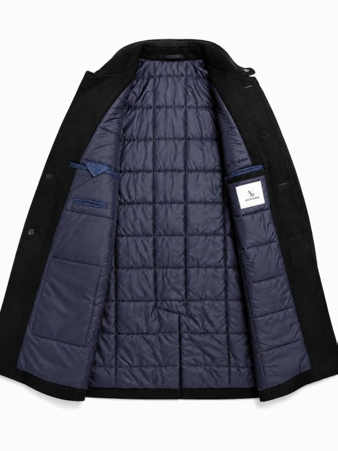 Adam Baker Men's Northfall Classic Fit Wool Blend Down Alternative Insulated Overcoat