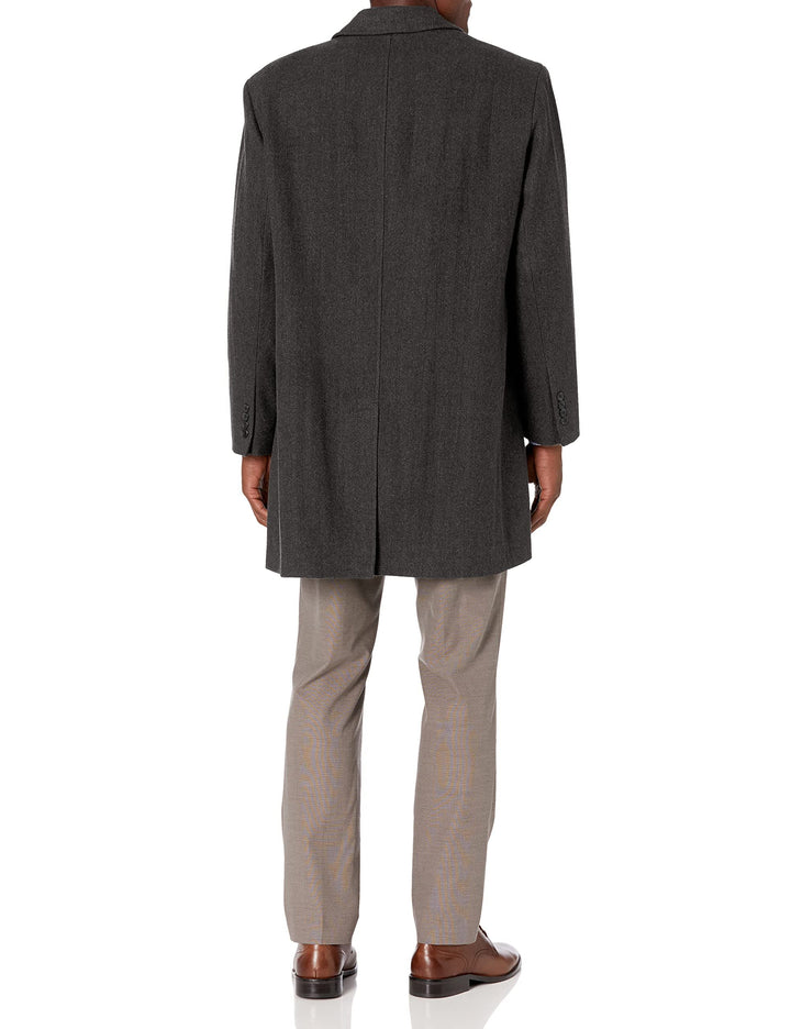 London Fog Men’s Wool Blend Single-Breasted Top Coat