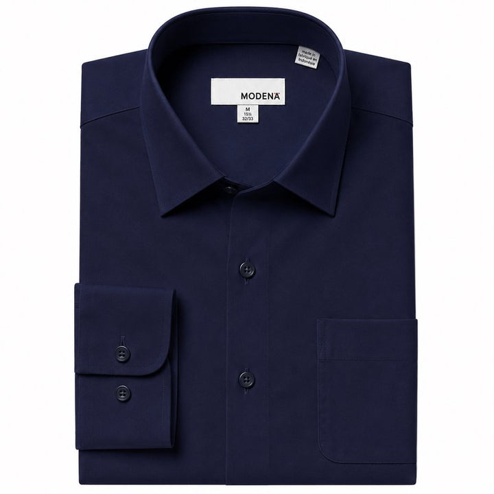 Modena Men's Regular Fit Long Sleeve Solid Dress Shirt