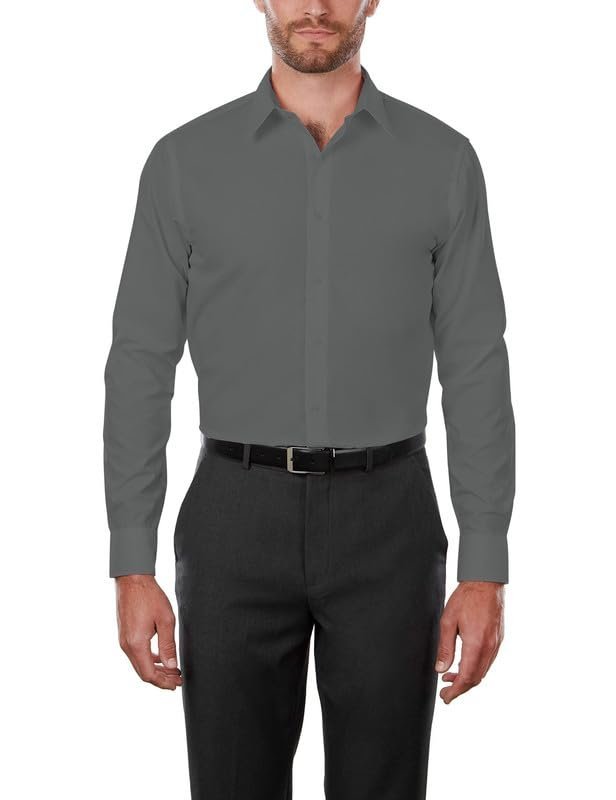 Adam Baker Men's Msh9801 4-Way Stretch Slim Fit Long Sleeve Dress Shirt, Hunter Green, M Adam Baker Men's Msh9801 4-Way Stretch Slim Fit Long Sleeve Dress Shirt, Hunter Green, M