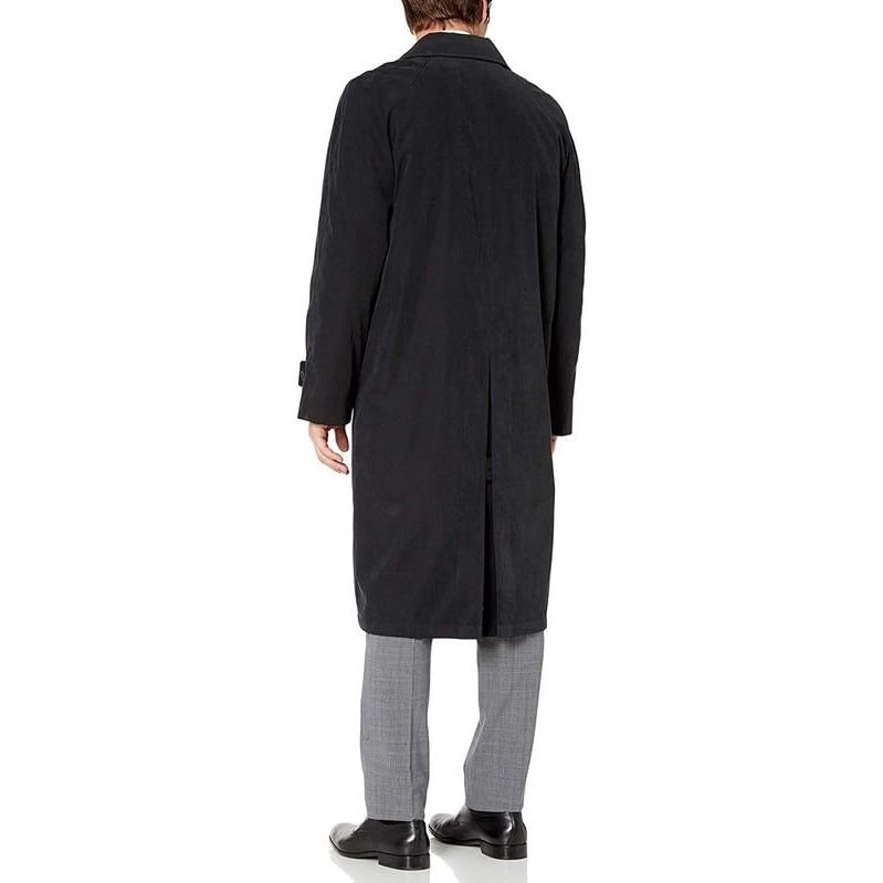 Adam Baker Men's Black & Taupe Single Breasted Full Length Trench Coat All Year Round Raincoat
