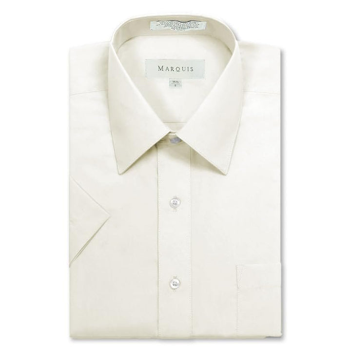 Marquis Men's Classic Fit Short Sleeve Cotton Blend Broadcloth Dress Shirt