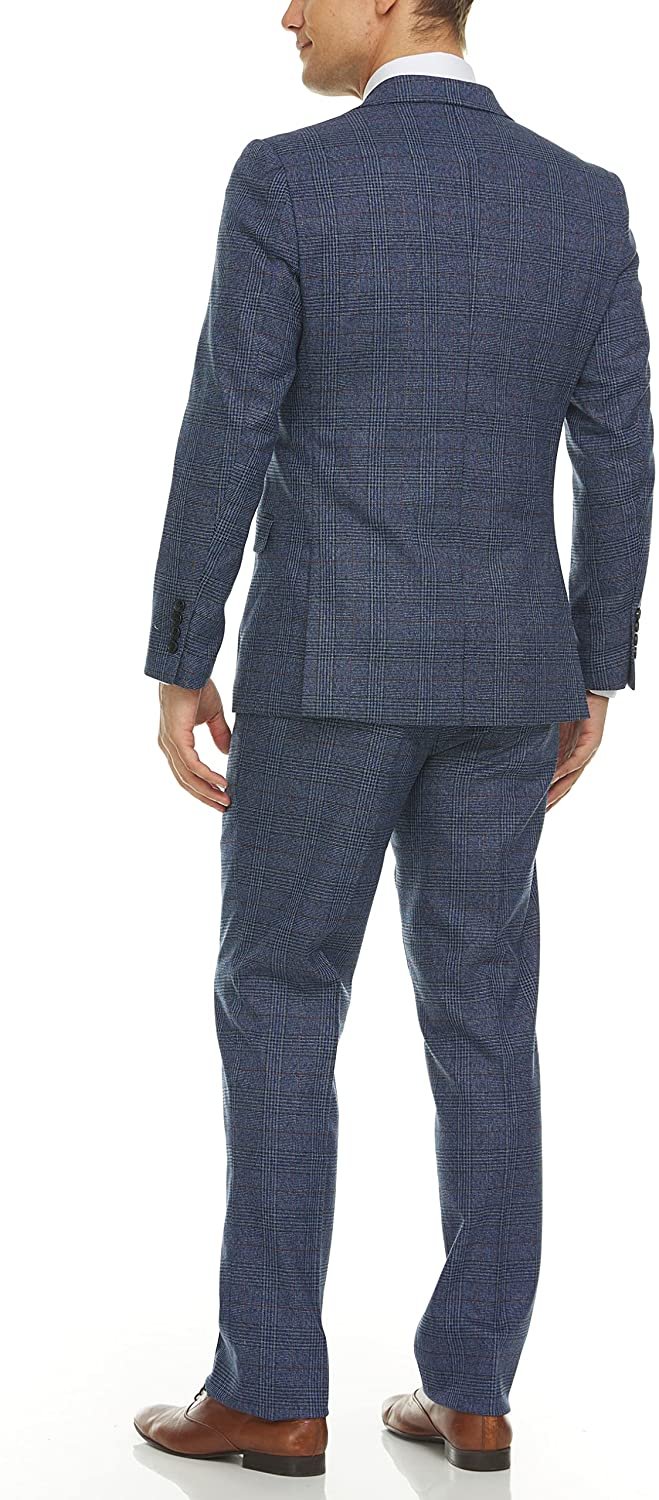 Adam Baker Men's Slim Fit Double Breasted 2-Piece (Jacket & Pants) Suit Set