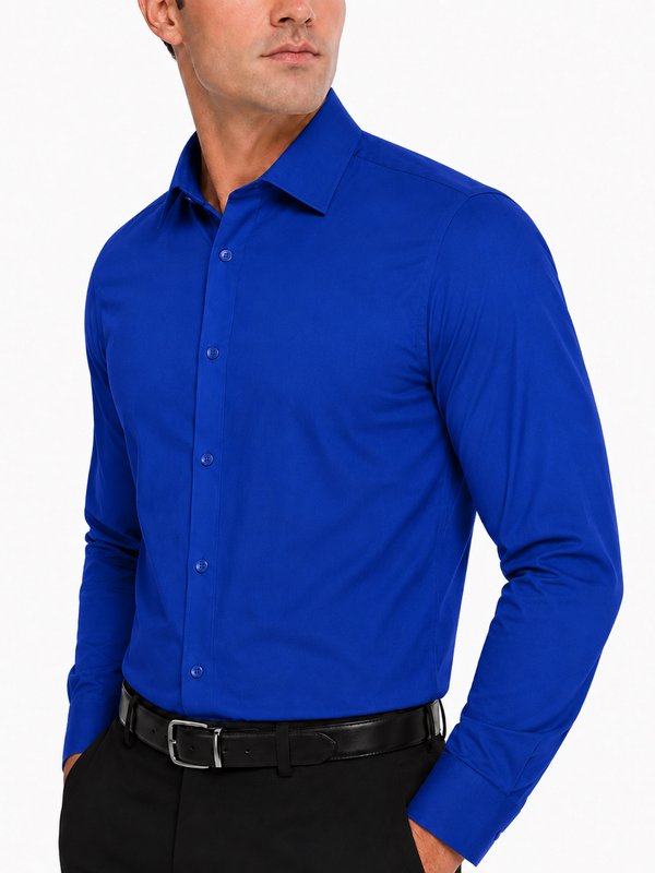 Modena Men’s Contemporary (Slim) Fit Long Sleeve Solid Dress Shirt