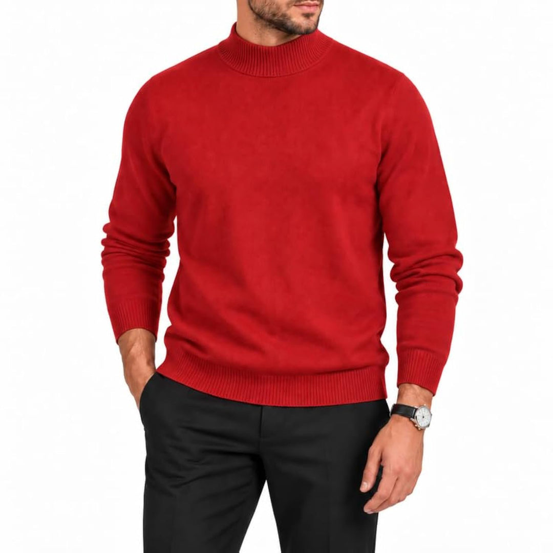 Adam Baker Men's Mock Neck Cotton Blend Knit Pullover Sweater