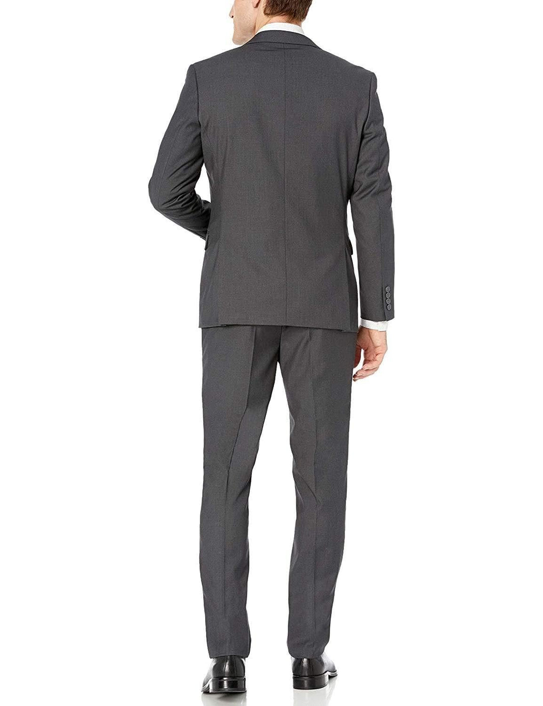 Adam Baker Men's Slim Fit 3-Piece (Jacket, Vets, Trousers) Vested Suit Set - Charcoal & Grey