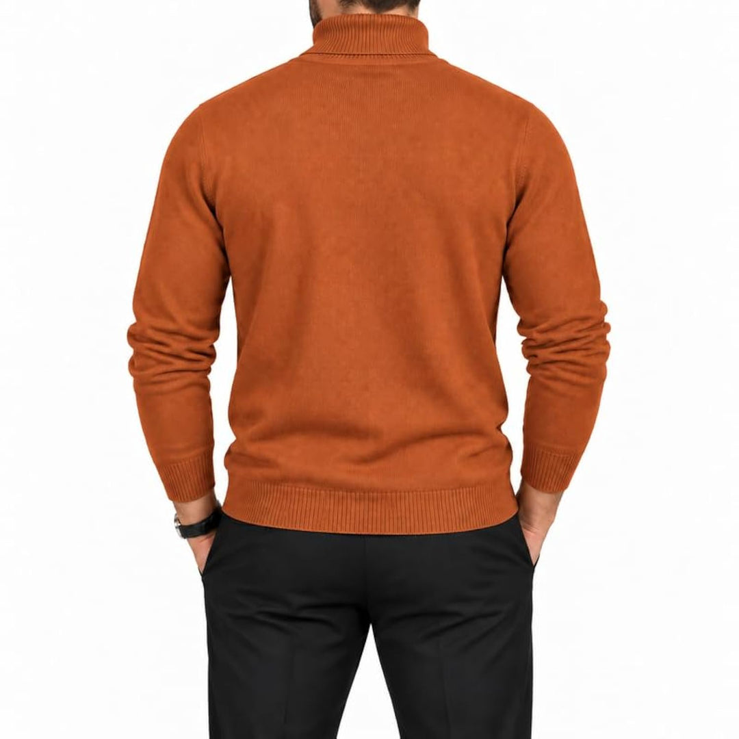 Adam Baker Men's Cotton Blend Turtleneck Sweater, Casual Knitted Pullover Sweater