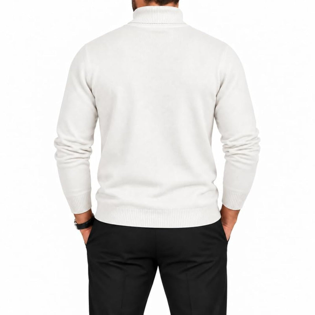 Adam Baker Men's Cotton Blend Turtleneck Sweater, Casual Knitted Pullover Sweater