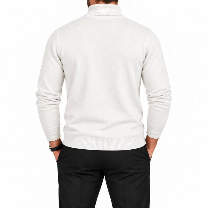 Adam Baker Men's Cotton Blend Turtleneck Sweater, Casual Knitted Pullover Sweater
