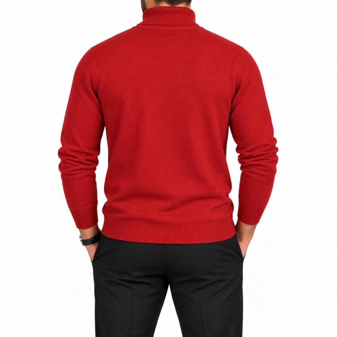 Adam Baker Men's Cotton Blend Turtleneck Sweater, Casual Knitted Pullover Sweater