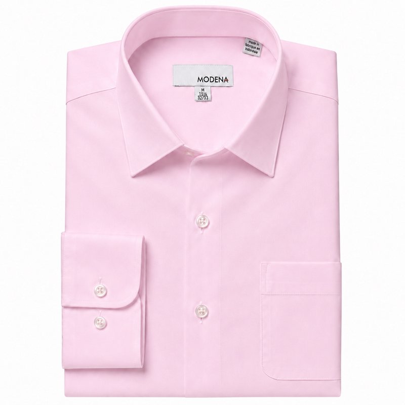 Modena Men's Regular Fit Long Sleeve Solid Dress Shirt
