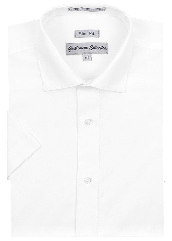 Gentlemens Collection Mens Short Sleeve Slim Fit Easy Care Dress Shirt - Colors