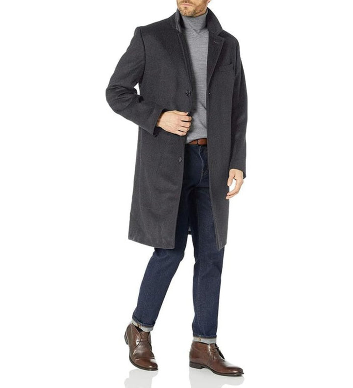 LONDON FOG Men's Classic Fit Overcoat Signature Wool Blend Top Coat (Regular & Big-Tall Sizes)