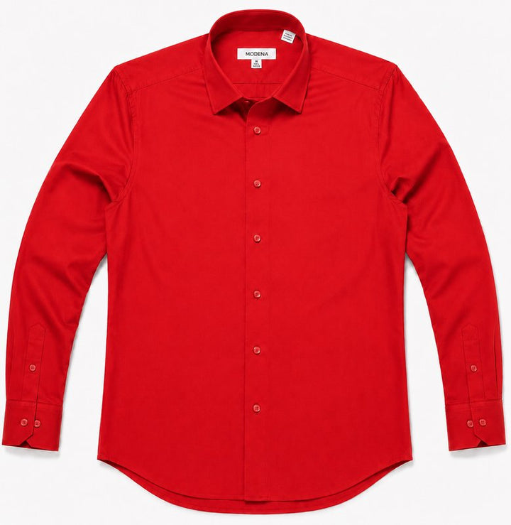 Modena Men’s Contemporary (Slim) Fit Long Sleeve Solid Dress Shirt