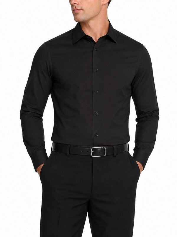 Modena Men’s Contemporary (Slim) Fit Long Sleeve Solid Dress Shirt