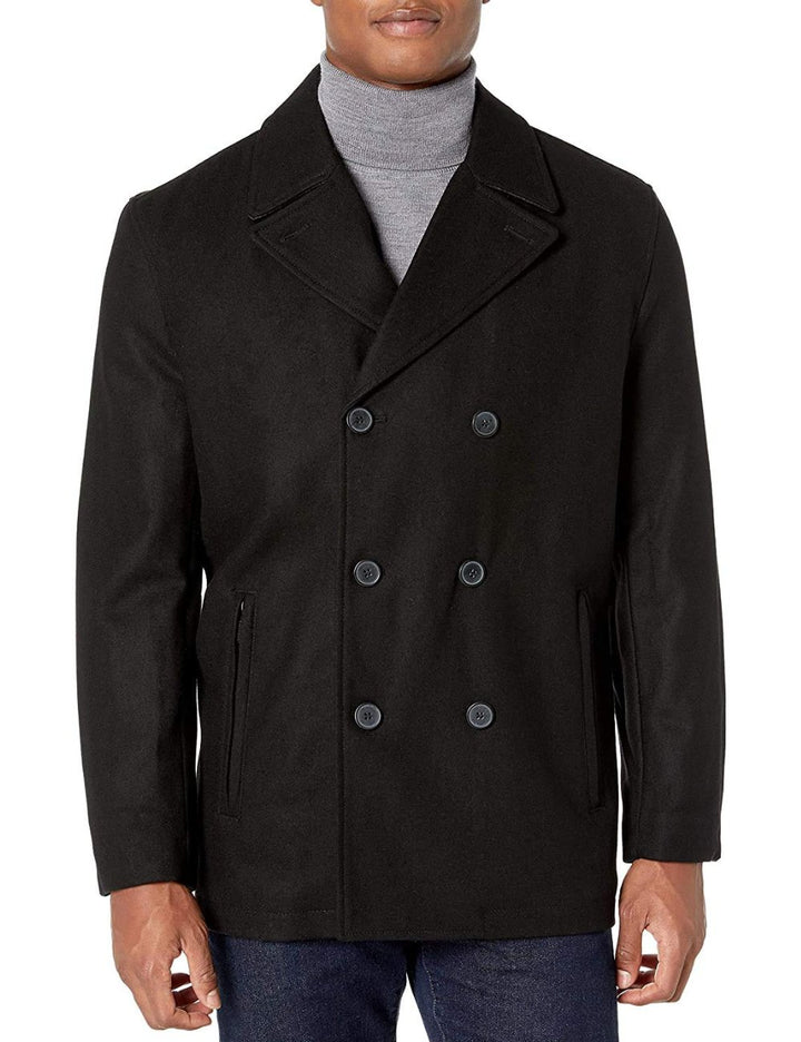 London Fog Men's Wool Blend Double Breasted Pea Coat