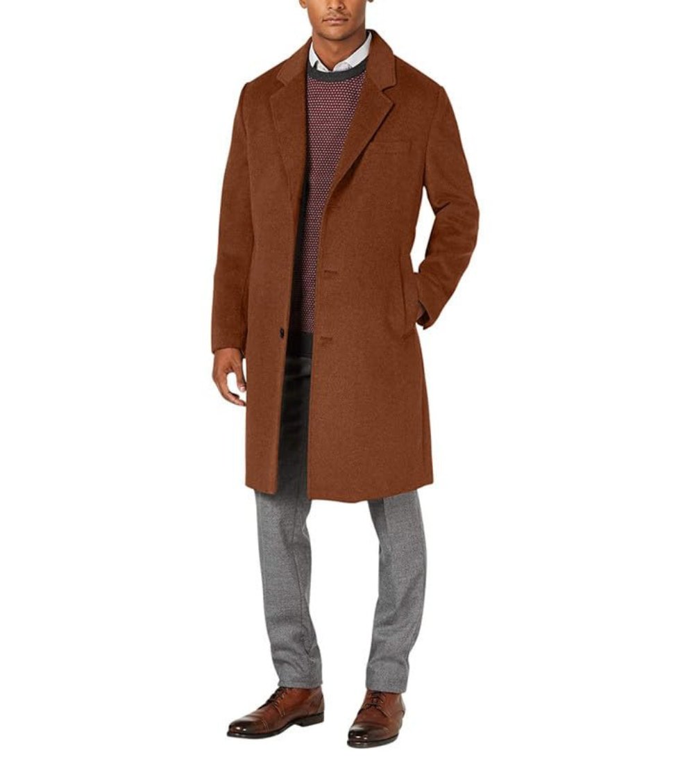 LONDON FOG Men's Classic Fit Overcoat Signature Wool Blend Top Coat (Regular & Big-Tall Sizes)