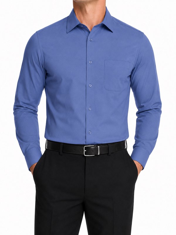 Modena Men's Regular Fit Long Sleeve Solid Dress Shirt