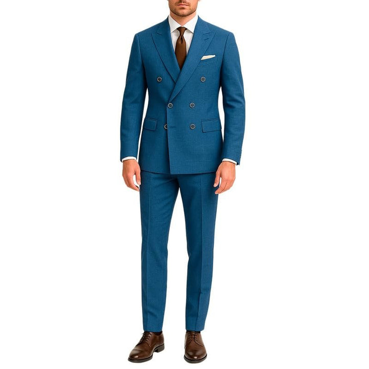 Adam Baker Men's Slim Fit Double Breasted 2-Piece (Jacket & Pants) Suit Set