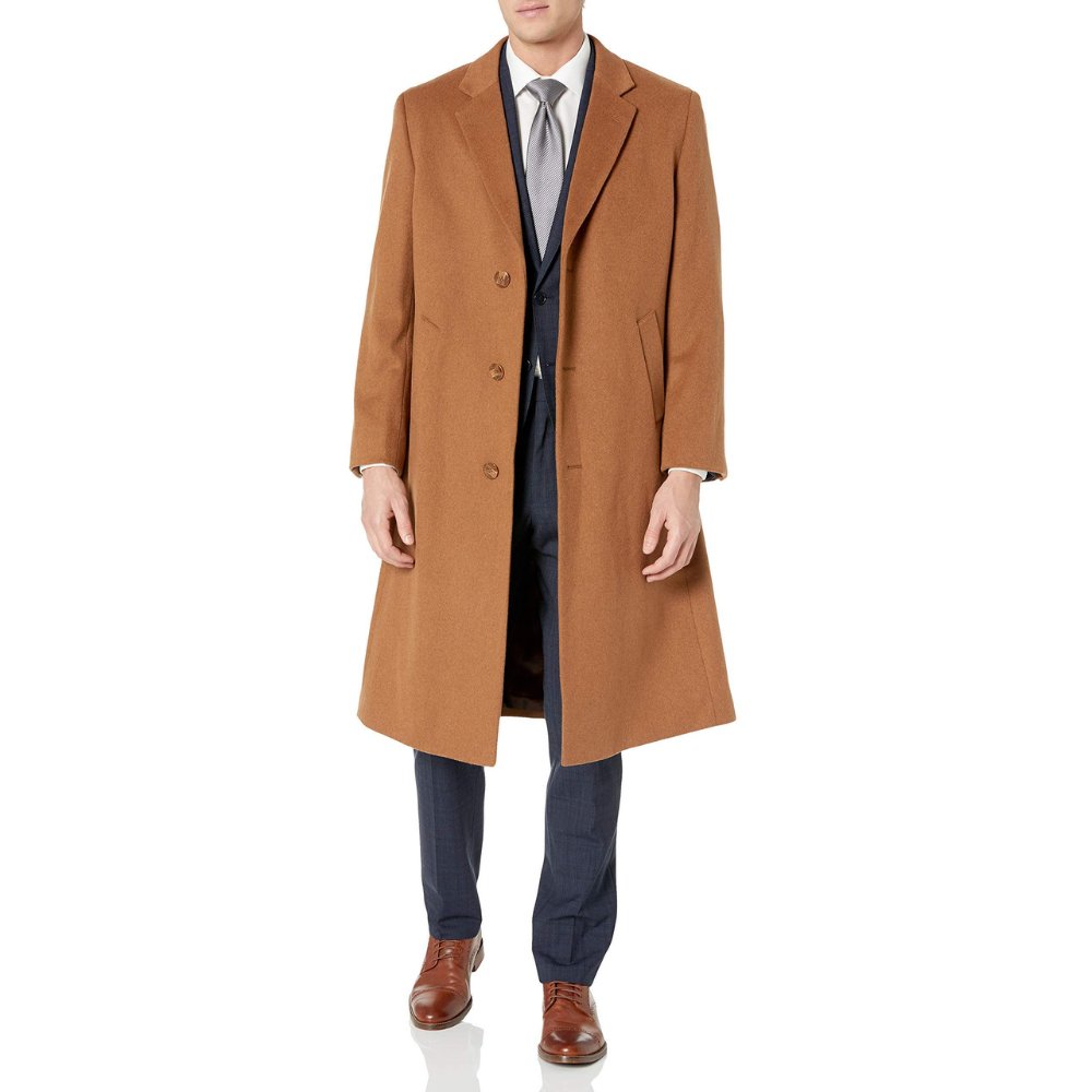Adam Baker Men's Single Breasted Luxury Wool Full Length Topcoat - Available in Colors