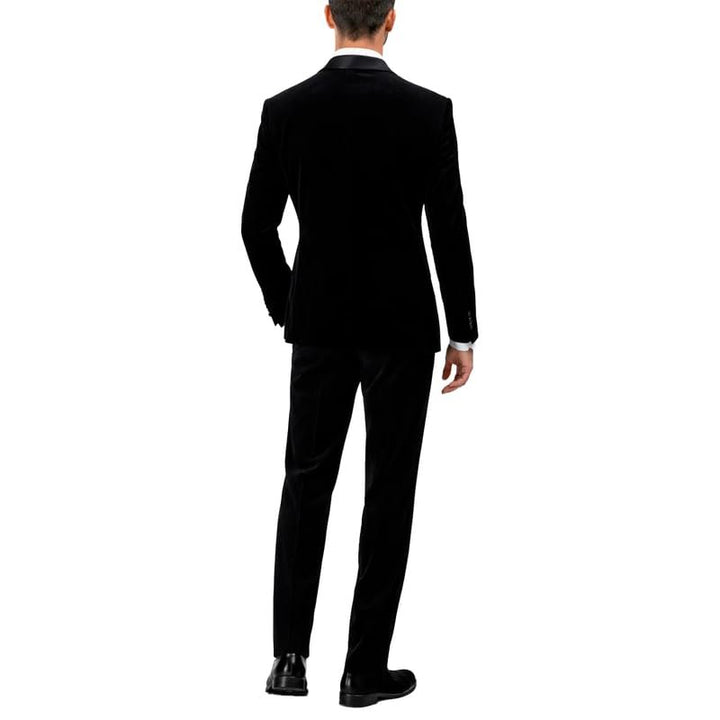 Adam Baker Men's Velvet Tuxedo | Modern Fit Single Breasted Vested Three Piece Tuxedo - Colors