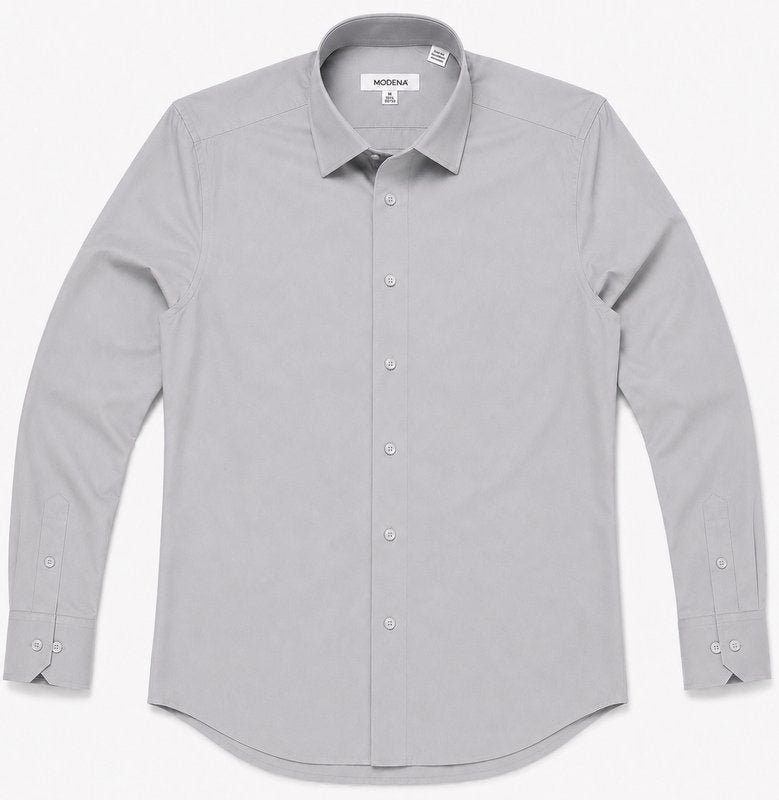 Modena Men’s Contemporary (Slim) Fit Long Sleeve Solid Dress Shirt