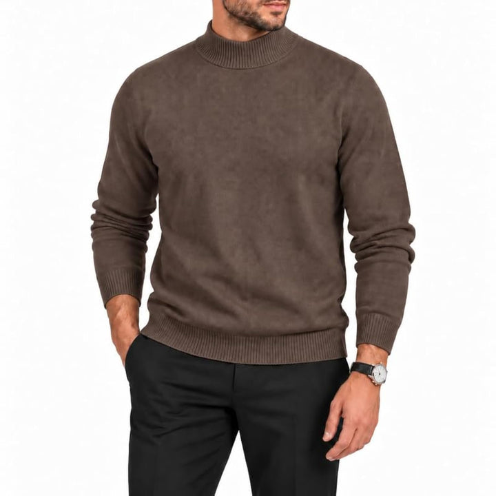 Adam Baker Men's Mock Neck Cotton Blend Knit Pullover Sweater