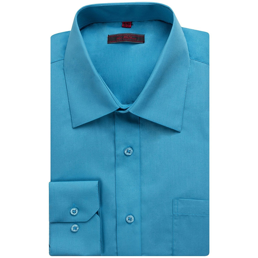 Art Hoffman Men's Regular Fit Long Sleeve Solid Dress Shirt- Many Colors