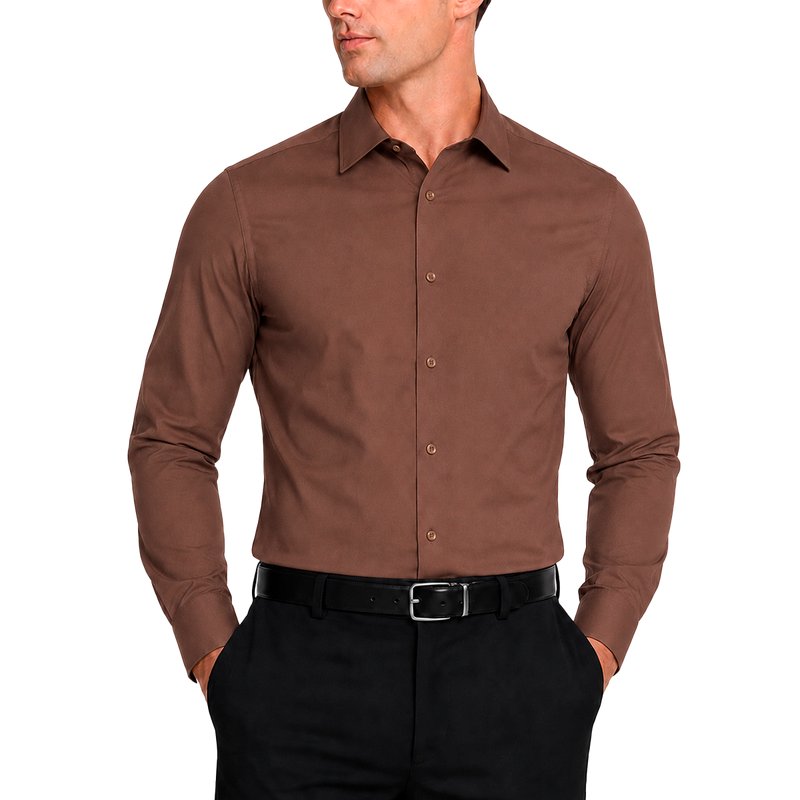 Modena Men’s Contemporary (Slim) Fit Long Sleeve Solid Dress Shirt
