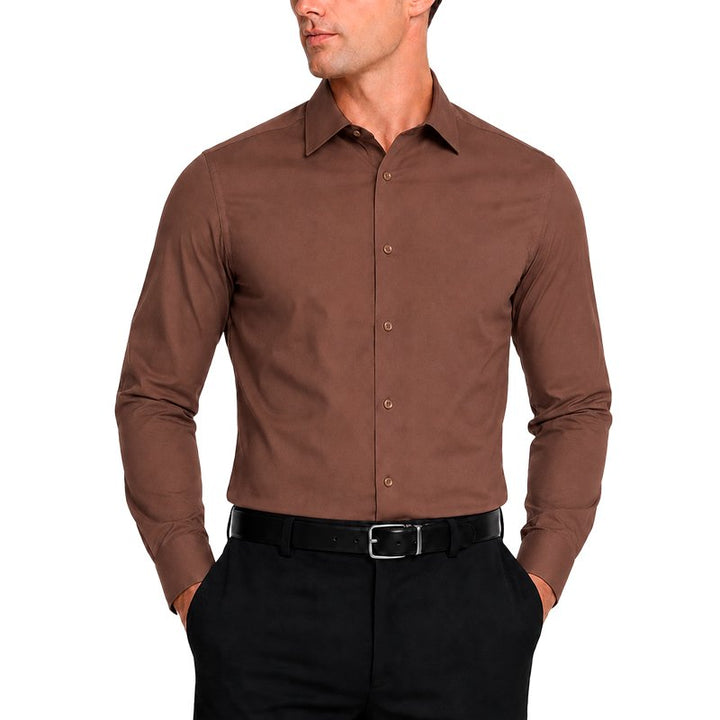 Modena Men’s Contemporary (Slim) Fit Long Sleeve Solid Dress Shirt