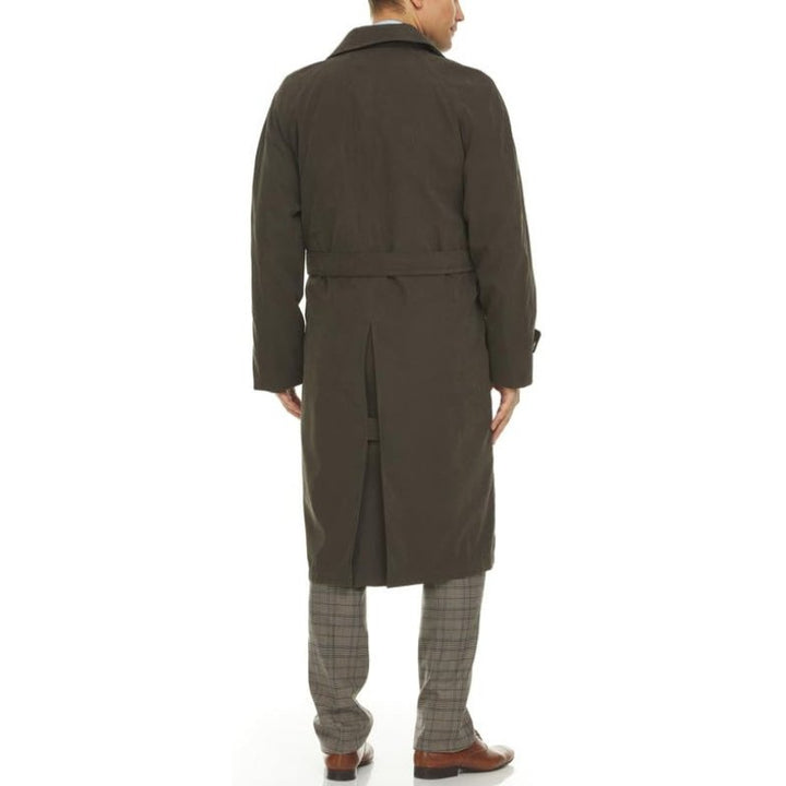 Adam Baker Men's Olive & Navy Single Breasted Full Length Trench Coat All Year Round Raincoat