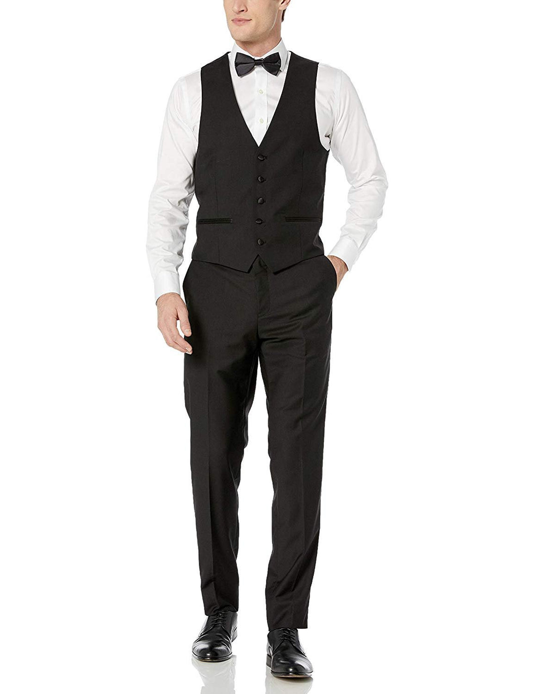 Adam Baker Men's 100% Wool Modern Fit Single Breasted Three Piece Shawl Collar Tuxedo - Colors