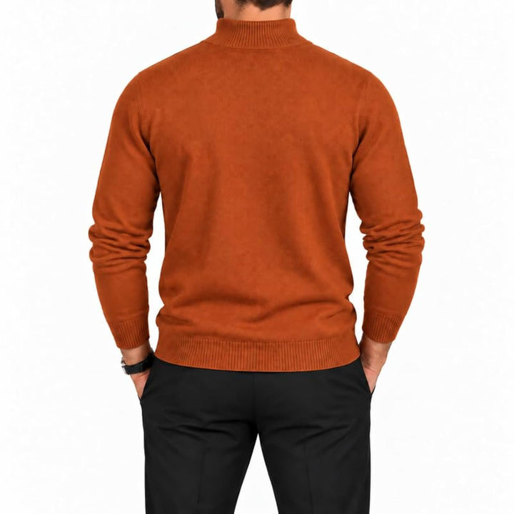 Adam Baker Men's Mock Neck Cotton Blend Knit Pullover Sweater