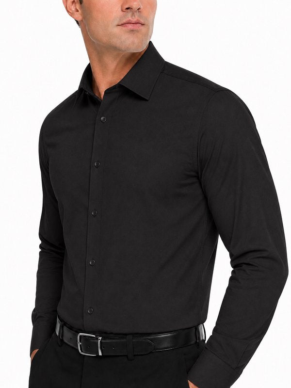 Modena Men’s Contemporary (Slim) Fit Long Sleeve Solid Dress Shirt