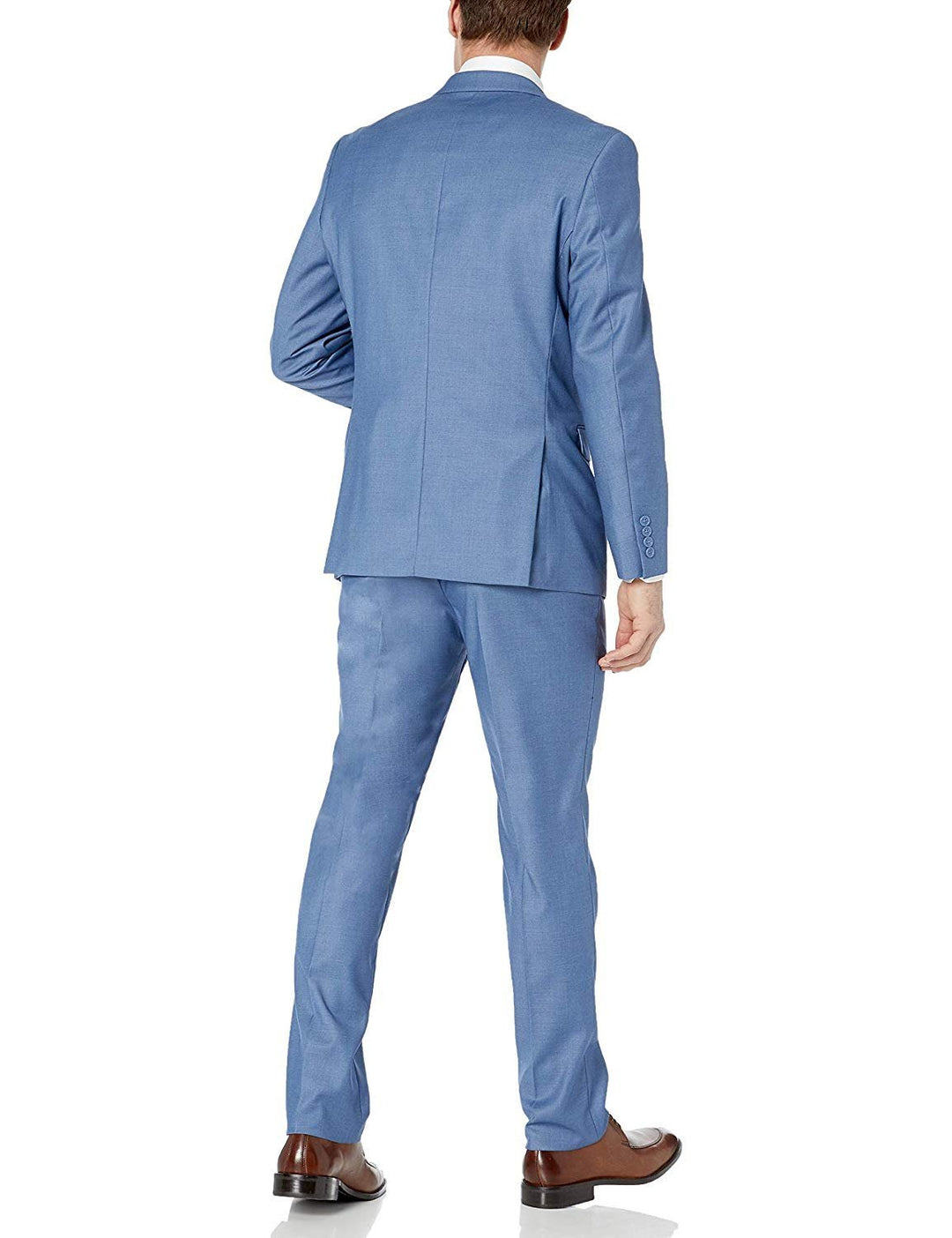 Adam Baker Men's Classic Fit Vested 3-Piece Suit — Jacket, Vest & Trousers | Indigo Blue & Powder Blue